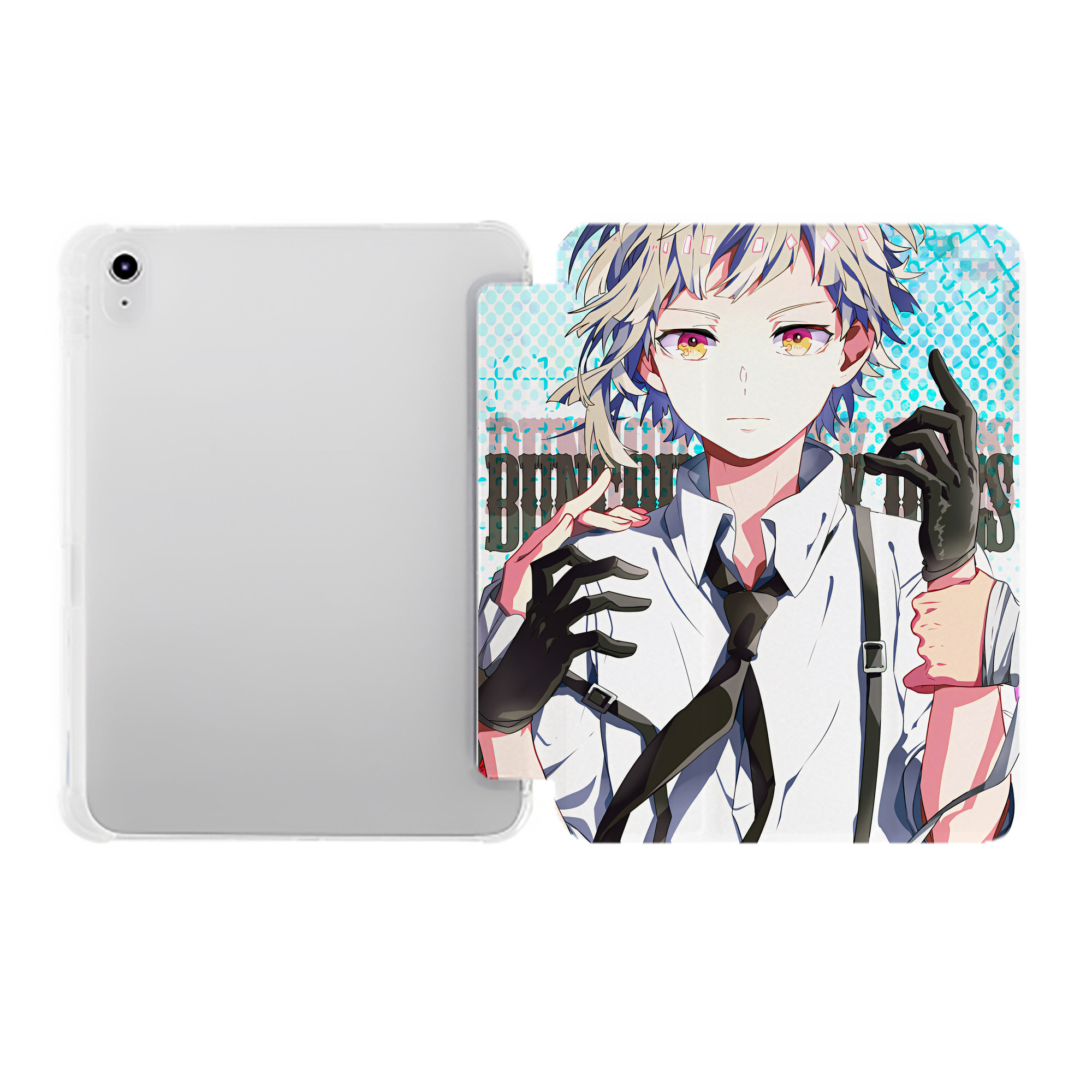 （画像用） 文豪ストレイドッグス Bungo Stray Dogs IPad ケース ペン収納付き 三つ折りスタンド PUレザー×シリコン 対応機種9.5/10.5/10.9インチ
